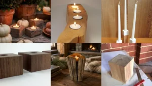 19+ Stunning Candle Holder Wood Block Designs That Glow