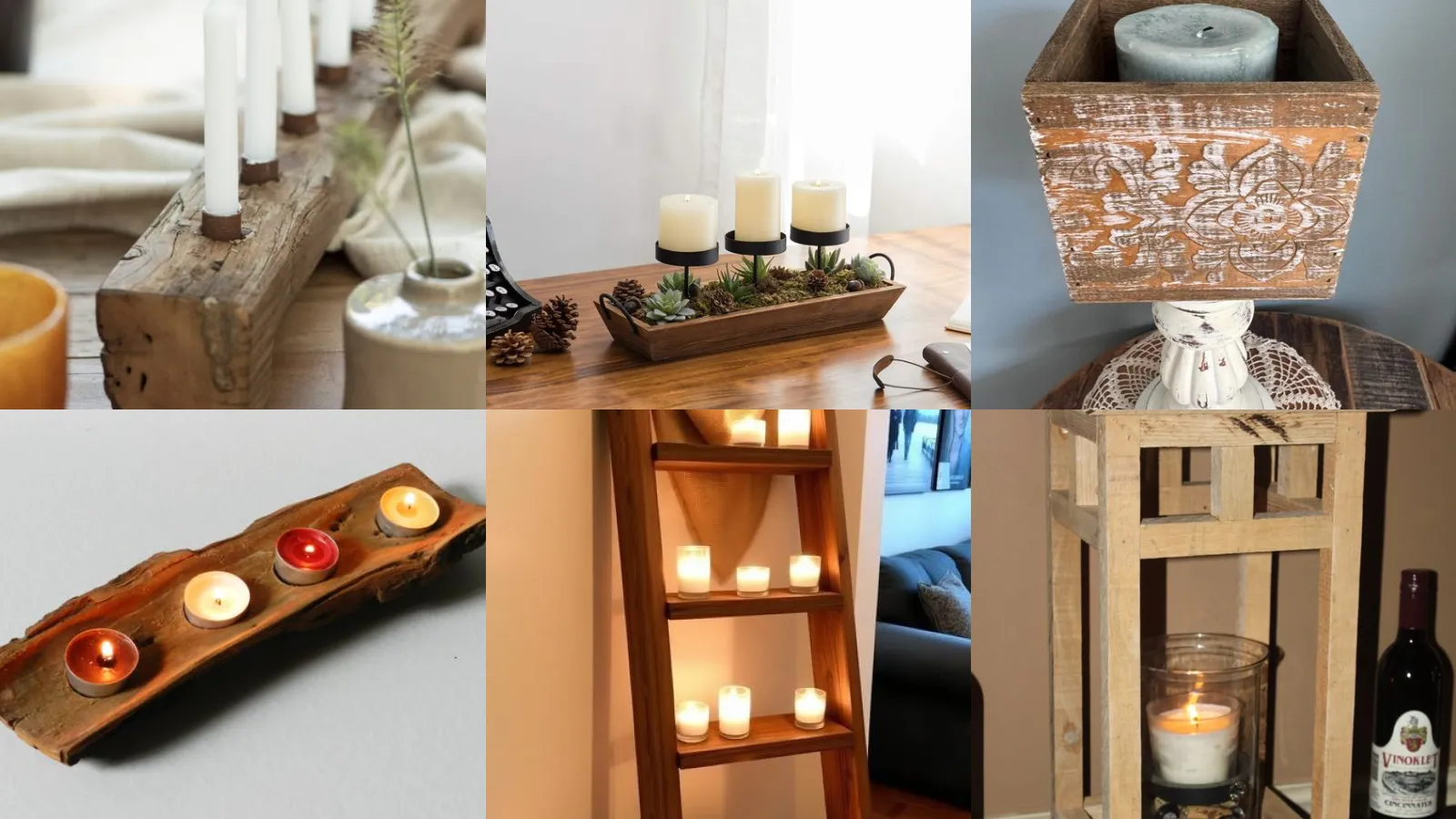 20+ Rustic Wood Candle Holder Ideas That Sell Out