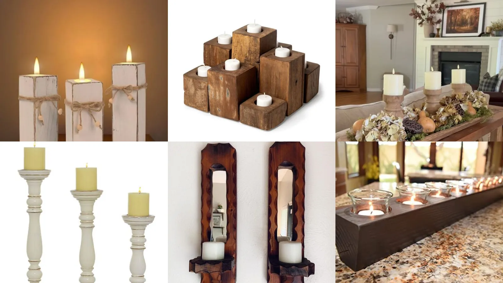 20+ Stunning Wood Candle Holder Mantle Display Ideas