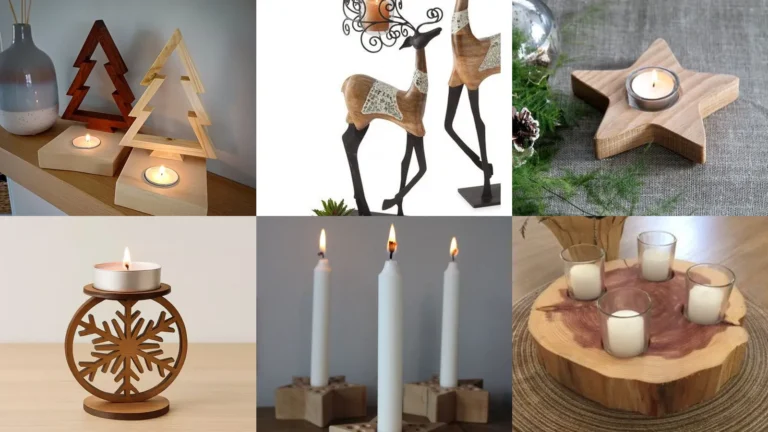 20+ Stunning Candle Holder Wood Christmas Decor That Glows