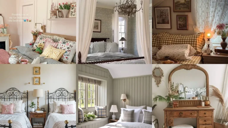 20 English Countryside Bedroom Ideas With Florals, Gingham and Pretty Details
