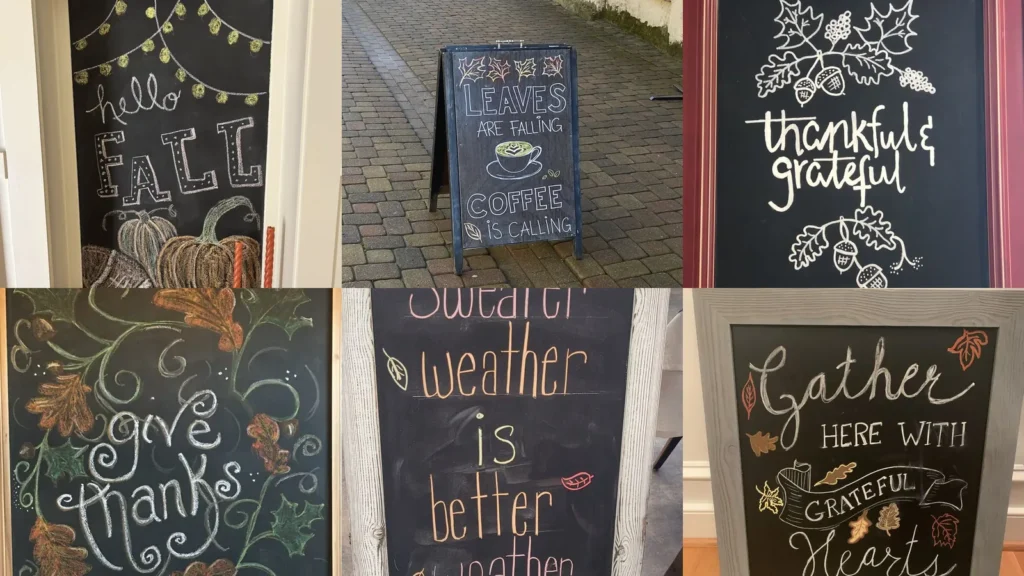 20 Fall Chalkboard Art Ideas With Pumpkins, Leaves and Pretty Lettering
