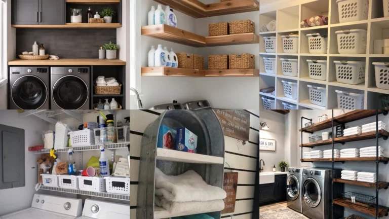 20 Laundry Room Shelving Ideas With Baskets, Built-Ins and Pretty Details