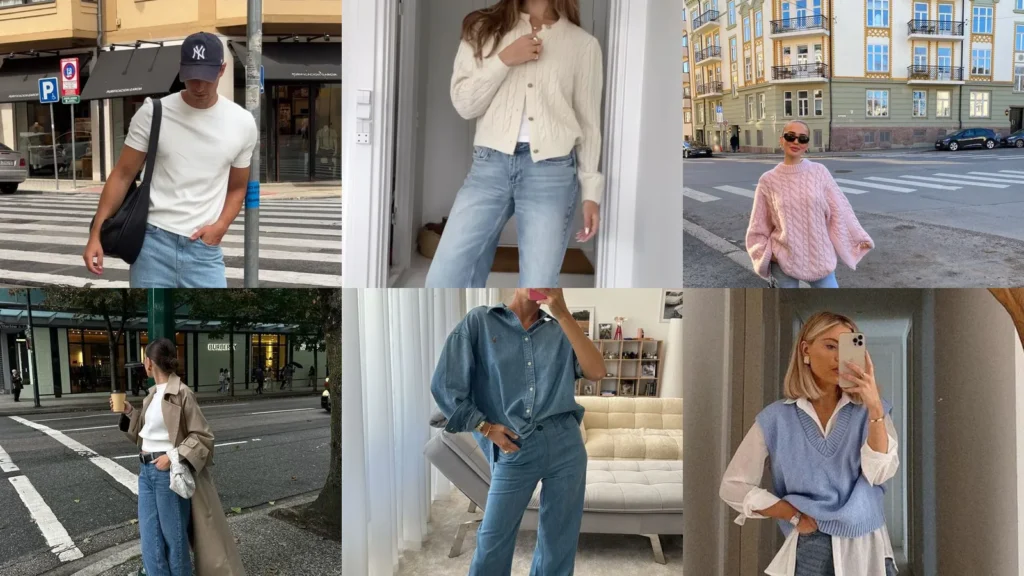 20 Light Blue Jeans Outfit Ideas and Blue-and-White Looks to Try