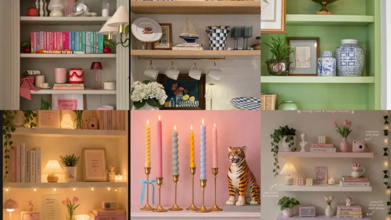 20 Preppy Shelf Decor Ideas With Pink, Pattern and Pretty Details